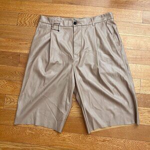 Zara Faux Leather Shorts Mens Tan Size XL NWOT
